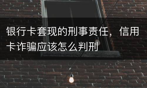 银行卡套现的刑事责任，信用卡诈骗应该怎么判刑