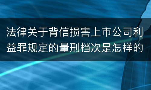 法律关于背信损害上市公司利益罪规定的量刑档次是怎样的