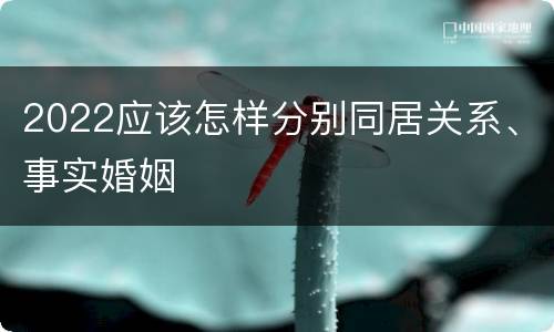 2022应该怎样分别同居关系、事实婚姻