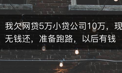 我欠网贷5万小贷公司10万，现无钱还，准备跑路，以后有钱了在还可以吗