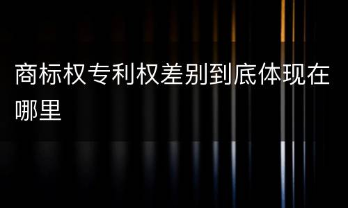 商标权专利权差别到底体现在哪里