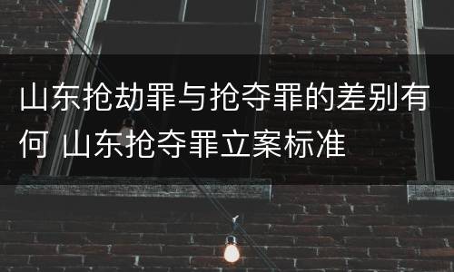 山东抢劫罪与抢夺罪的差别有何 山东抢夺罪立案标准