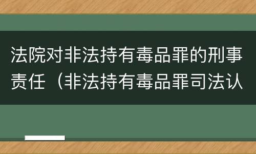 法院对非法持有毒品罪的刑事责任（非法持有毒品罪司法认定）