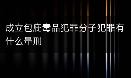 成立包庇毒品犯罪分子犯罪有什么量刑