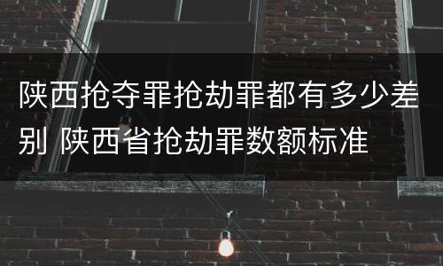 陕西抢夺罪抢劫罪都有多少差别 陕西省抢劫罪数额标准