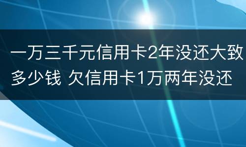 一万三千元信用卡2年没还大致多少钱 欠信用卡1万两年没还应该还多少