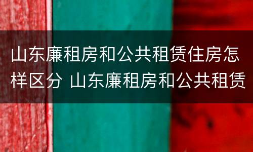 山东廉租房和公共租赁住房怎样区分 山东廉租房和公共租赁住房怎样区分的