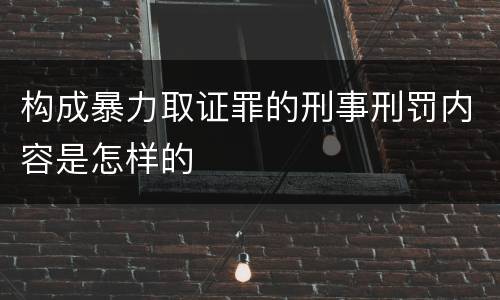 构成暴力取证罪的刑事刑罚内容是怎样的