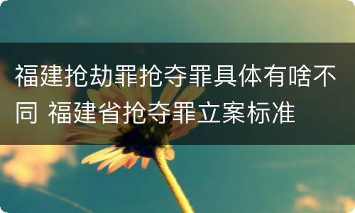 福建抢劫罪抢夺罪具体有啥不同 福建省抢夺罪立案标准