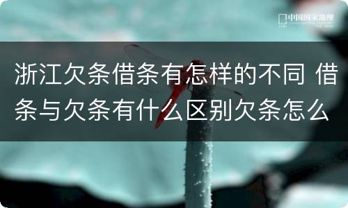 浙江欠条借条有怎样的不同 借条与欠条有什么区别欠条怎么写