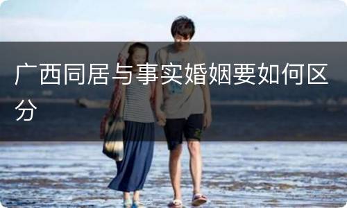 广西同居与事实婚姻要如何区分