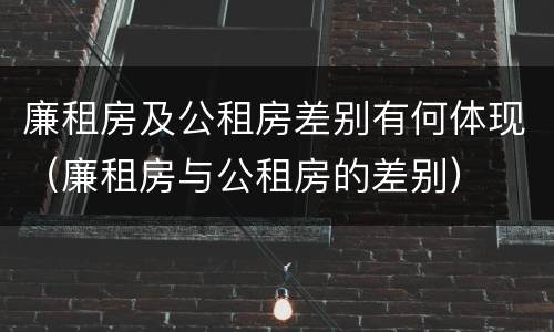 廉租房及公租房差别有何体现（廉租房与公租房的差别）