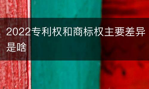 2022专利权和商标权主要差异是啥