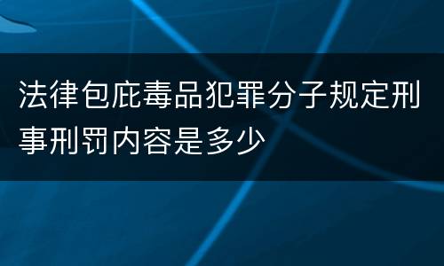 法律包庇毒品犯罪分子规定刑事刑罚内容是多少