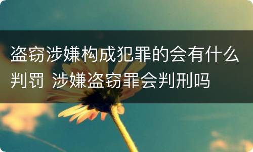 盗窃涉嫌构成犯罪的会有什么判罚 涉嫌盗窃罪会判刑吗