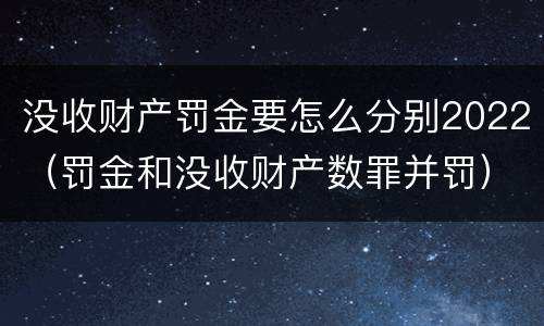 没收财产罚金要怎么分别2022（罚金和没收财产数罪并罚）