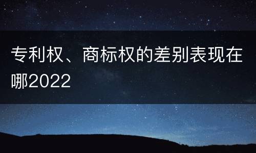 专利权、商标权的差别表现在哪2022