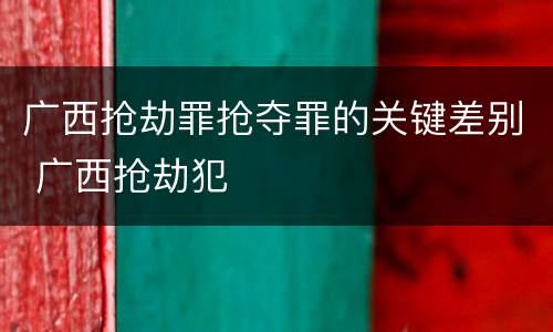 广西抢劫罪抢夺罪的关键差别 广西抢劫犯