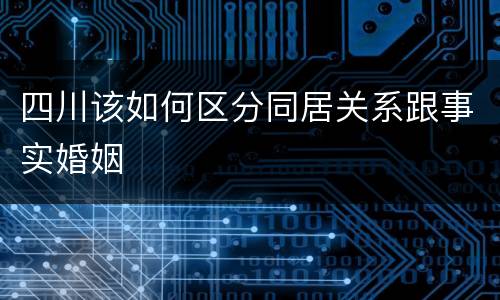 四川该如何区分同居关系跟事实婚姻