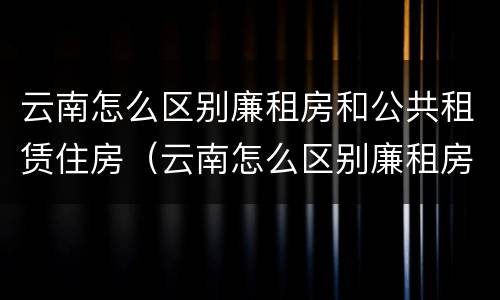 云南怎么区别廉租房和公共租赁住房（云南怎么区别廉租房和公共租赁住房的区别）