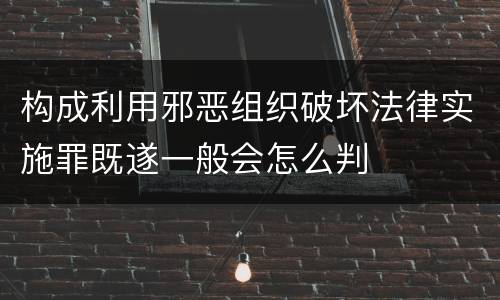 构成利用邪恶组织破坏法律实施罪既遂一般会怎么判