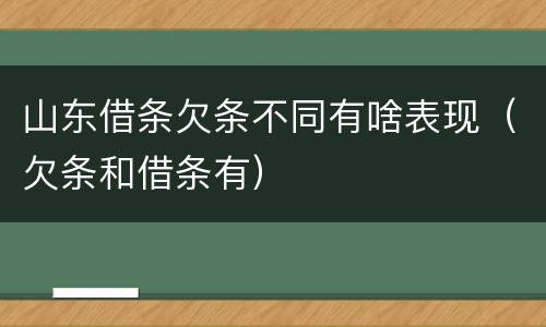 山东借条欠条不同有啥表现（欠条和借条有）