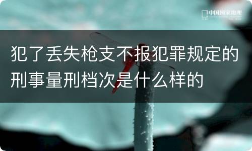 犯了丢失枪支不报犯罪规定的刑事量刑档次是什么样的