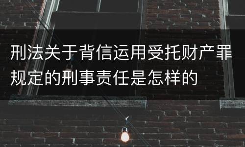 刑法关于背信运用受托财产罪规定的刑事责任是怎样的