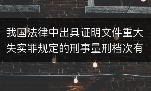 我国法律中出具证明文件重大失实罪规定的刑事量刑档次有哪些