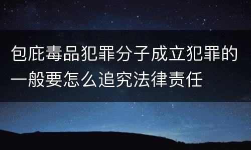 包庇毒品犯罪分子成立犯罪的一般要怎么追究法律责任