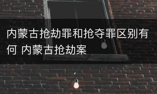 内蒙古抢劫罪和抢夺罪区别有何 内蒙古抢劫案