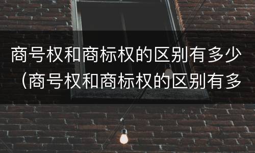 商号权和商标权的区别有多少（商号权和商标权的区别有多少项）