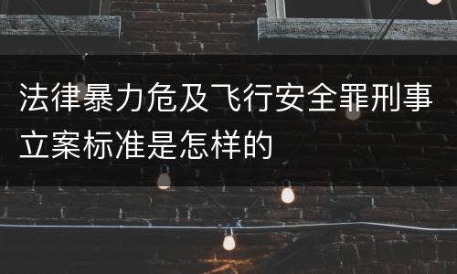 法律暴力危及飞行安全罪刑事立案标准是怎样的