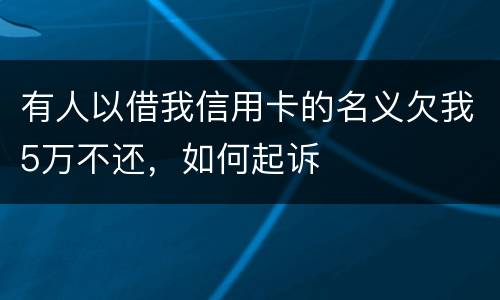 有人以借我信用卡的名义欠我5万不还，如何起诉