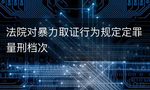 法院对暴力取证行为规定定罪量刑档次