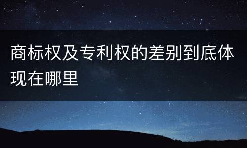 商标权及专利权的差别到底体现在哪里