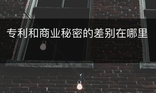 专利和商业秘密的差别在哪里