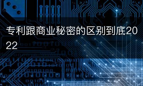 专利跟商业秘密的区别到底2022