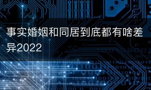 事实婚姻和同居到底都有啥差异2022