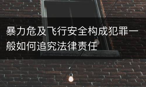 暴力危及飞行安全构成犯罪一般如何追究法律责任