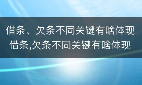 借条、欠条不同关键有啥体现 借条,欠条不同关键有啥体现吗