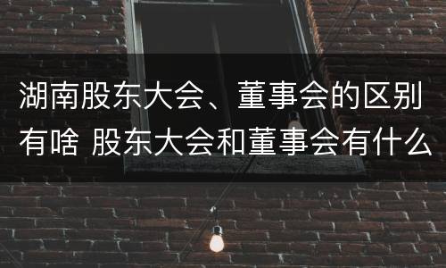 湖南股东大会、董事会的区别有啥 股东大会和董事会有什么区别