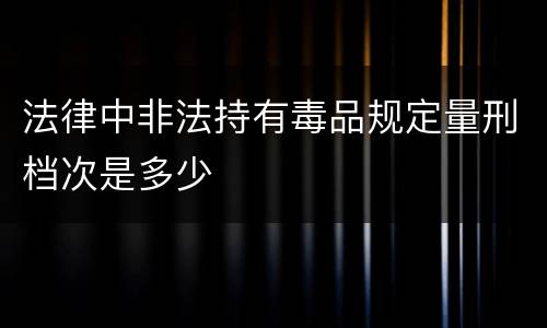 法律中非法持有毒品规定量刑档次是多少