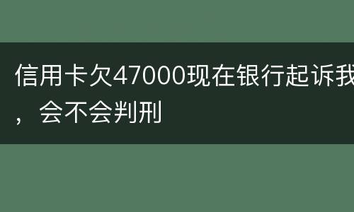 信用卡欠47000现在银行起诉我，会不会判刑