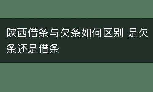 陕西借条与欠条如何区别 是欠条还是借条