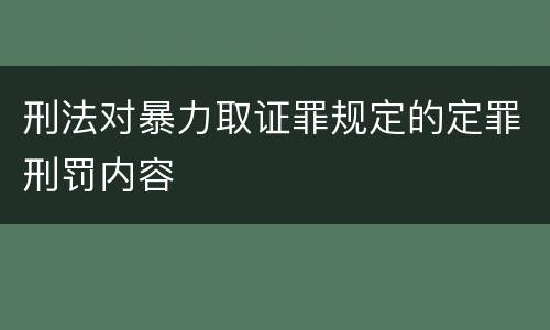 刑法对暴力取证罪规定的定罪刑罚内容