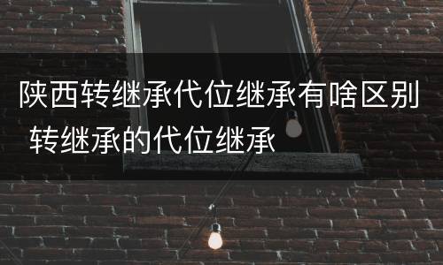 陕西转继承代位继承有啥区别 转继承的代位继承