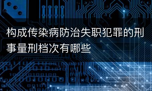 构成传染病防治失职犯罪的刑事量刑档次有哪些