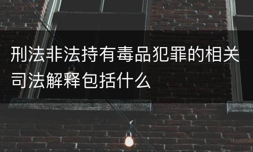 刑法非法持有毒品犯罪的相关司法解释包括什么