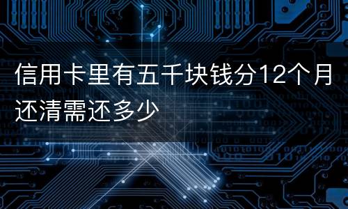 信用卡里有五千块钱分12个月还清需还多少